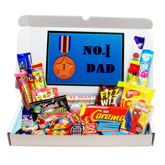 Number 1 Dad Large Retro Sweets Box - Fathers Day