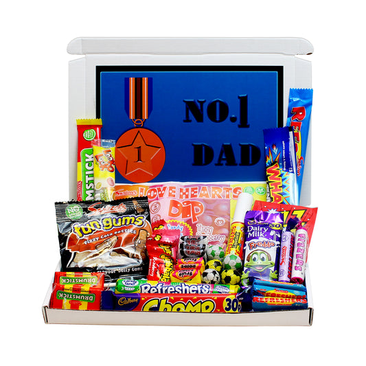 Number 1 Dad Mini Retro Sweets Box - Fathers Day